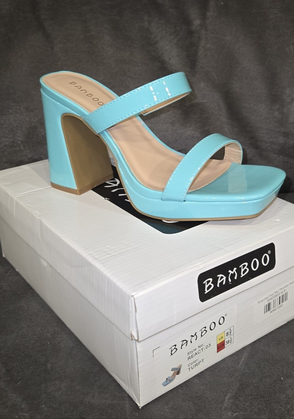 Turquoise Block Heel Sandals